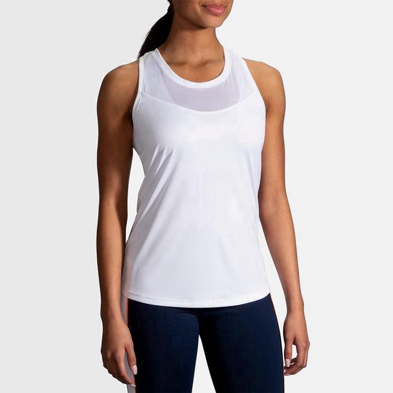 Brooks Stealth NZ - Women's Running Tank Top - White (42851-NOLP)